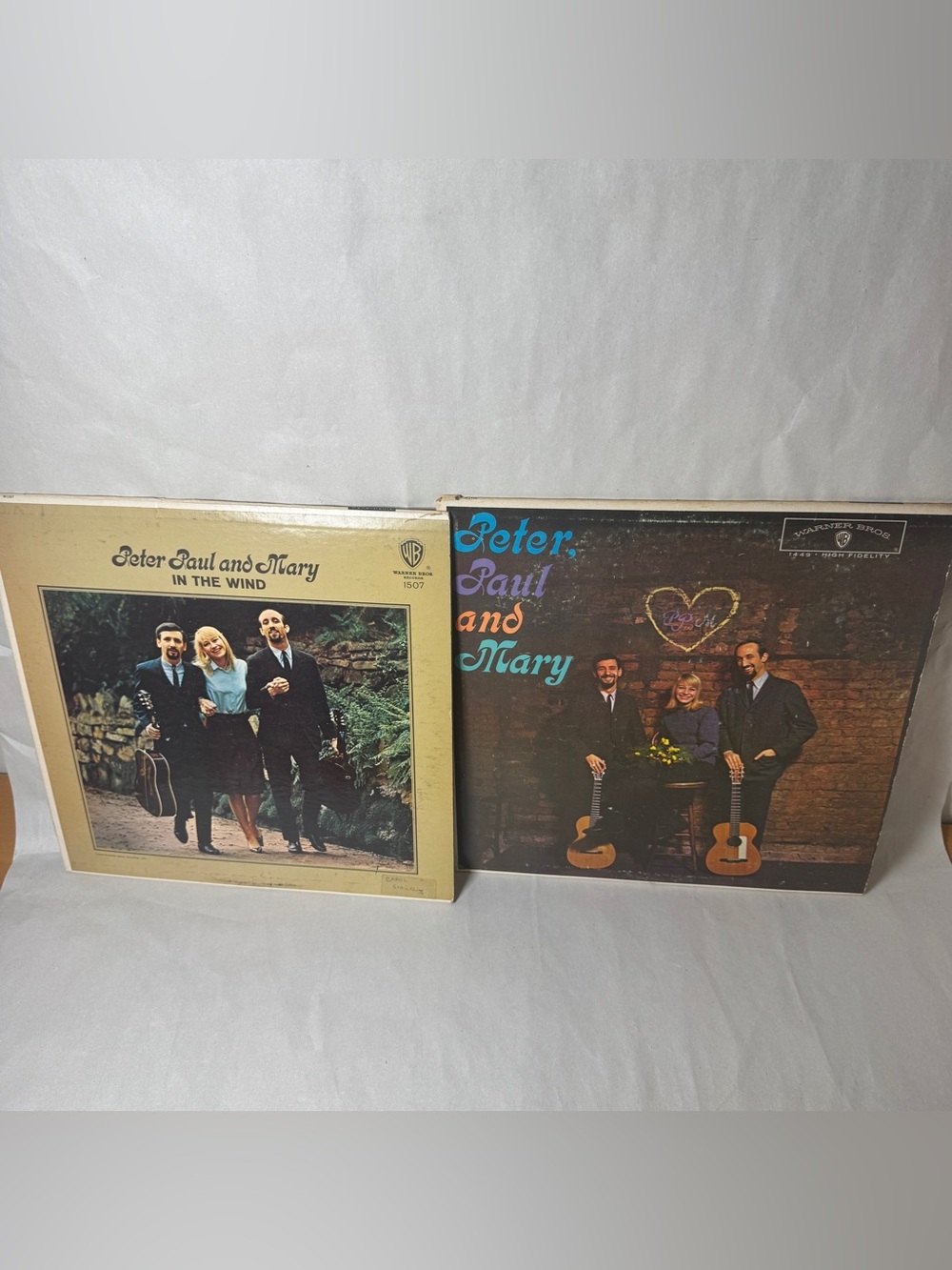 Peter Paul & Mary Lot of 2 Vinyl LP Record Albums 1962 1963. Untested.
